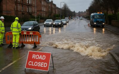 Glasgow water main break Shettleston Road